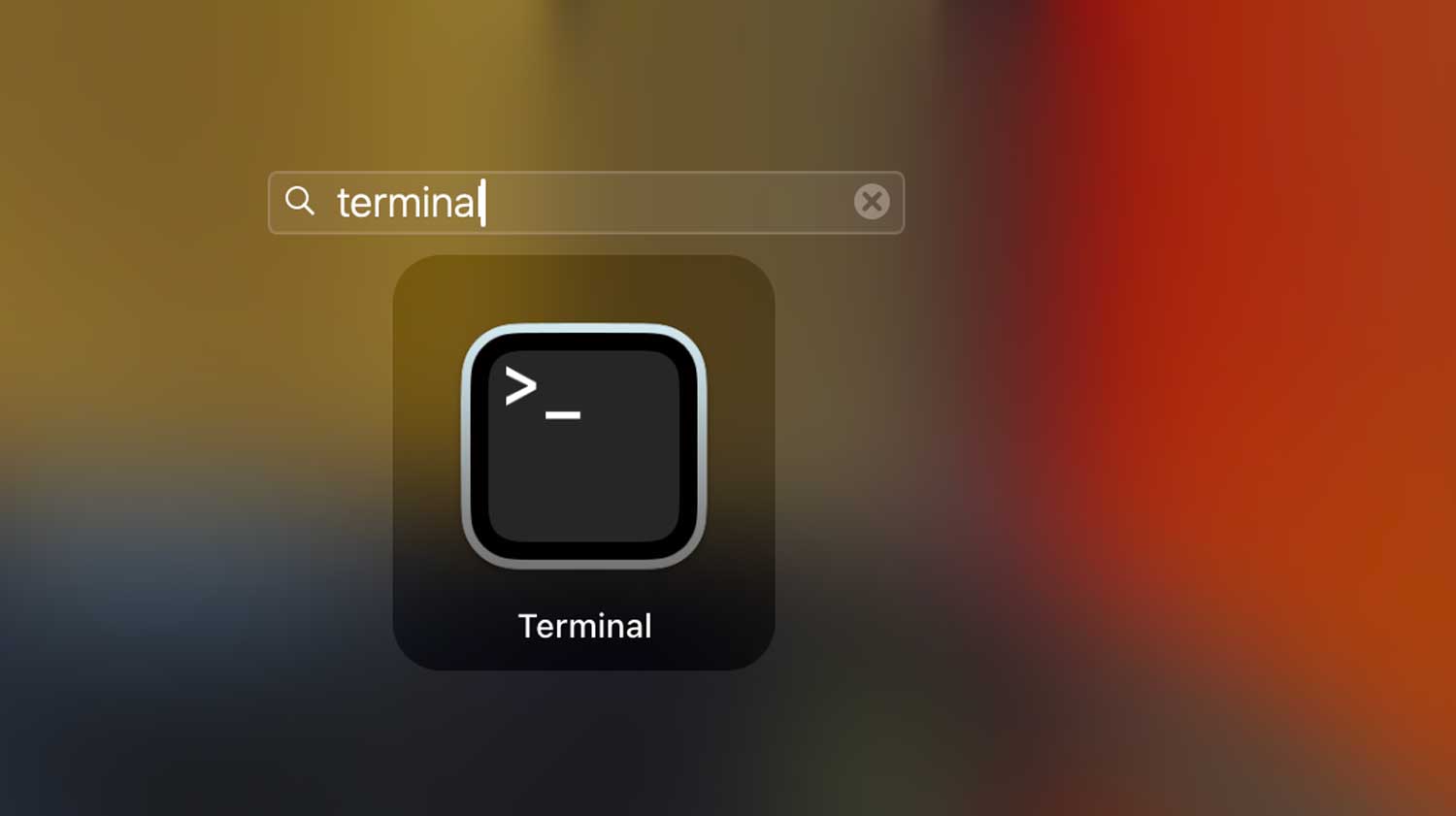 use the search field at the top to type terminal