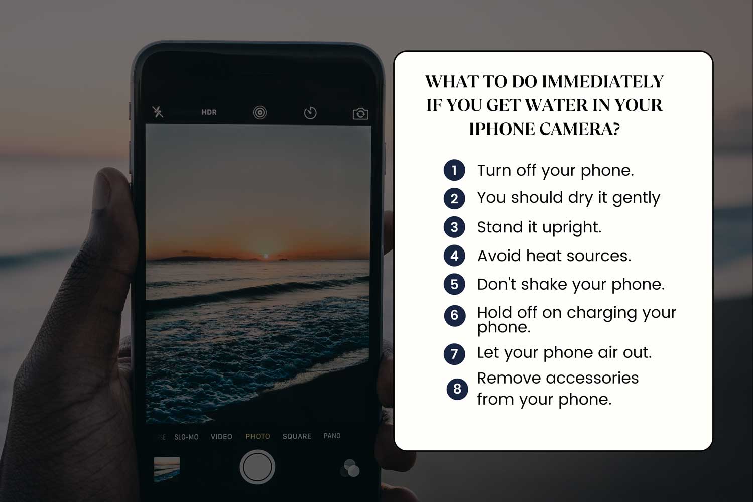What to do immediately if you get water in your iPhone camera
